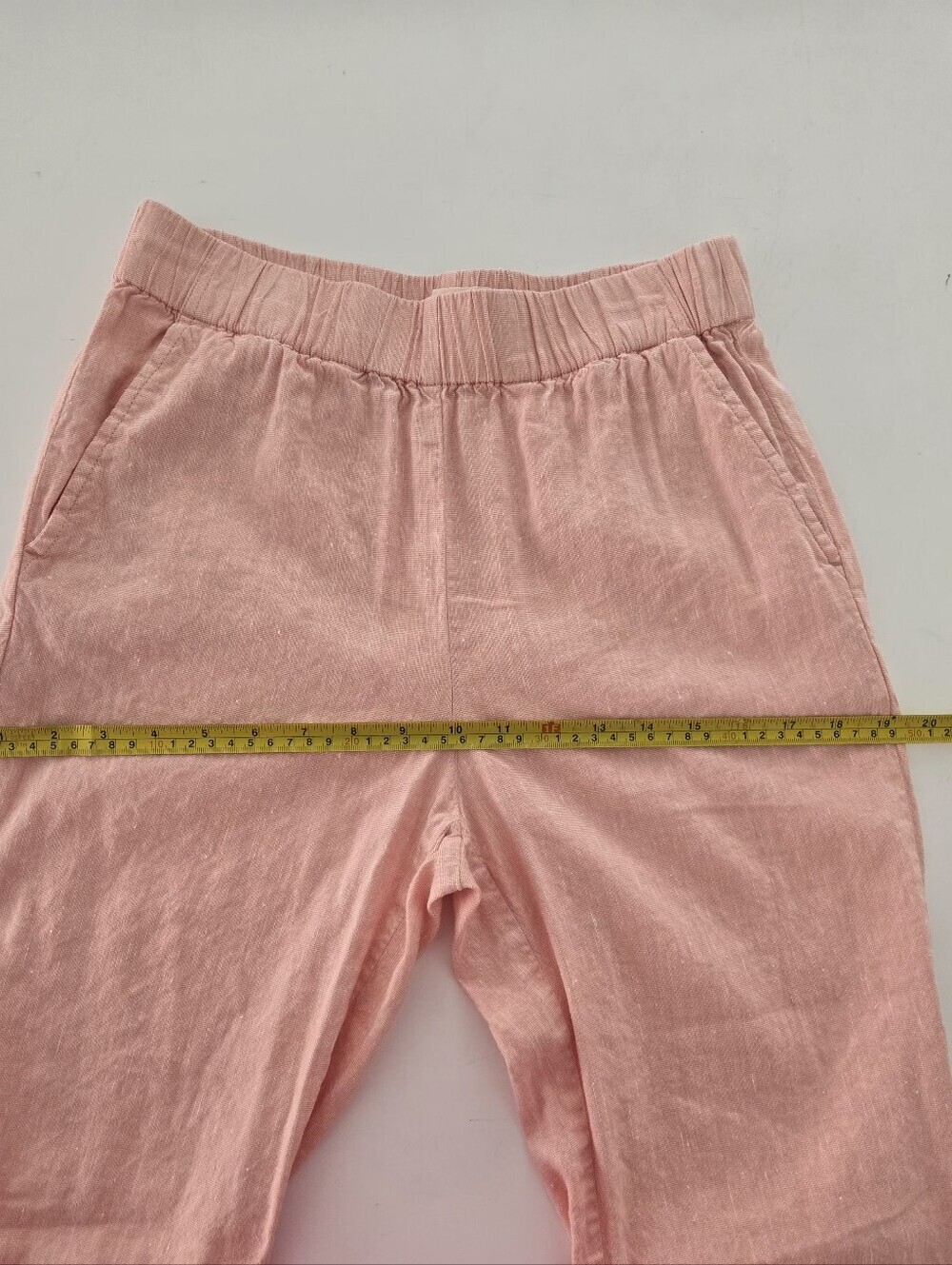 Lou & Grey Lightweight Peach Elastic-Waist Lounge Trousers Size Xs Linen Blend - Picture 7 of 10